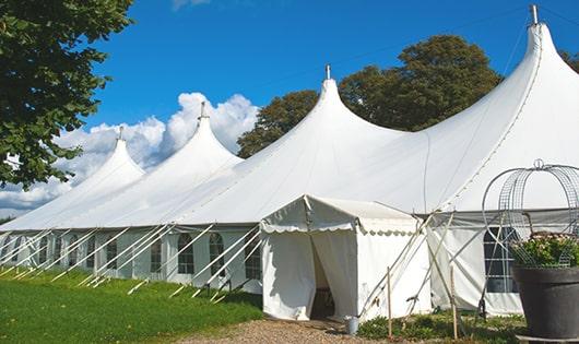 portable restrooms arranged for a event, providing quick and easy access for attendees in Cave Spring, VA